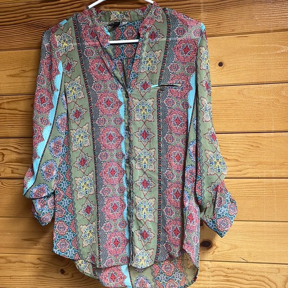 Kut from the Kloth Women’s blouse top button front roll tab sz XS - Picture 1 of 7